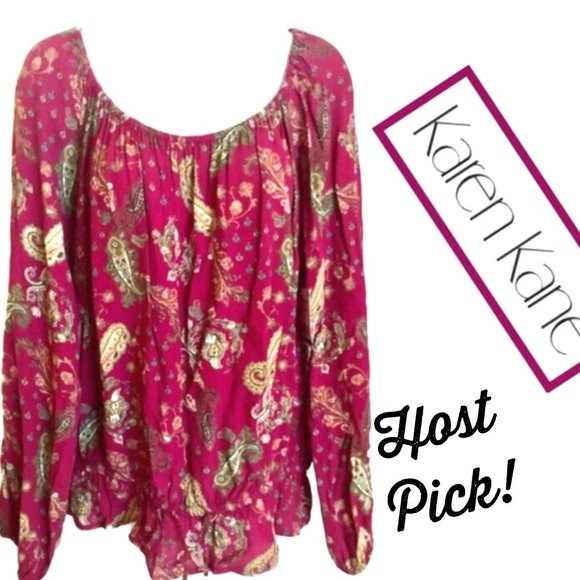 Karen Kane Tops - 💋KARAN KANE Top Red Cherry Ruffle BottomXL NWT!